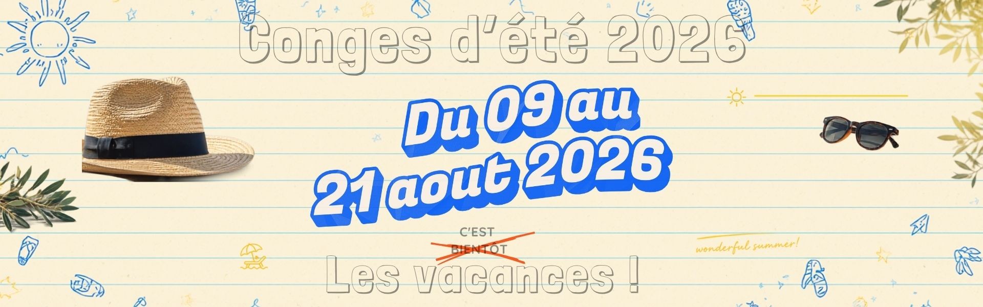 Congés d'été 2026